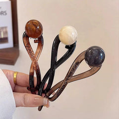 Pearls Hair Pins New Twist Hair Clip Plastic Acrylic Bead Imitation Pearl Hairpin Twisted Design Women Hair Accessories Gift