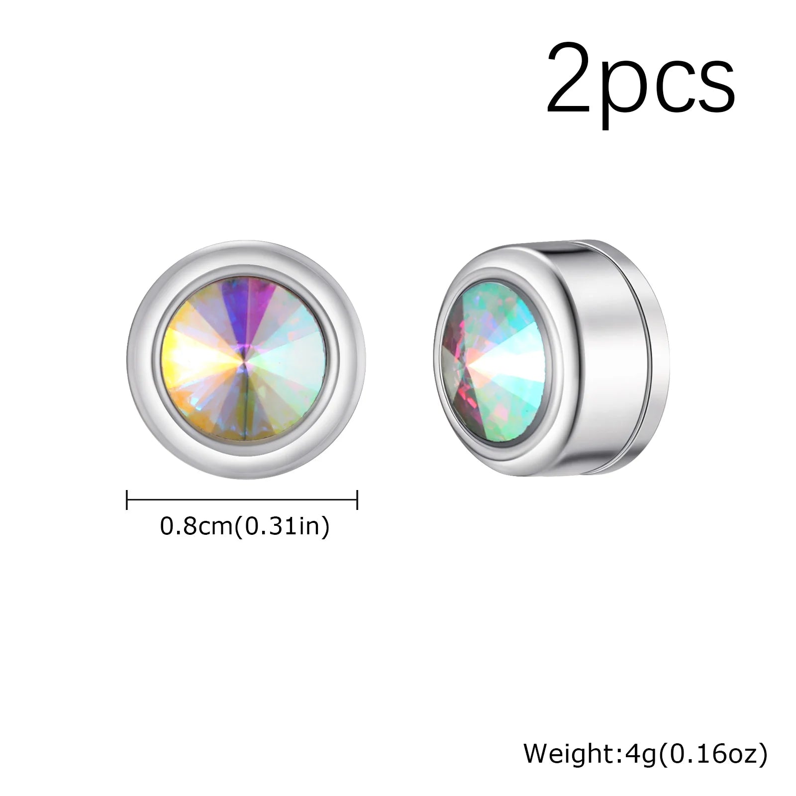 Magnetic Zircon Stud Earrings for Men,8mm Hypoallergenic Stainless Steel Non-Pierced lifestyle view