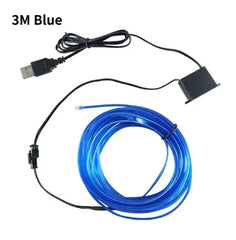 Blue EL Wire Car Atmosphere Light | 5m Flexible Neon Strip for DIY Interior alternate view