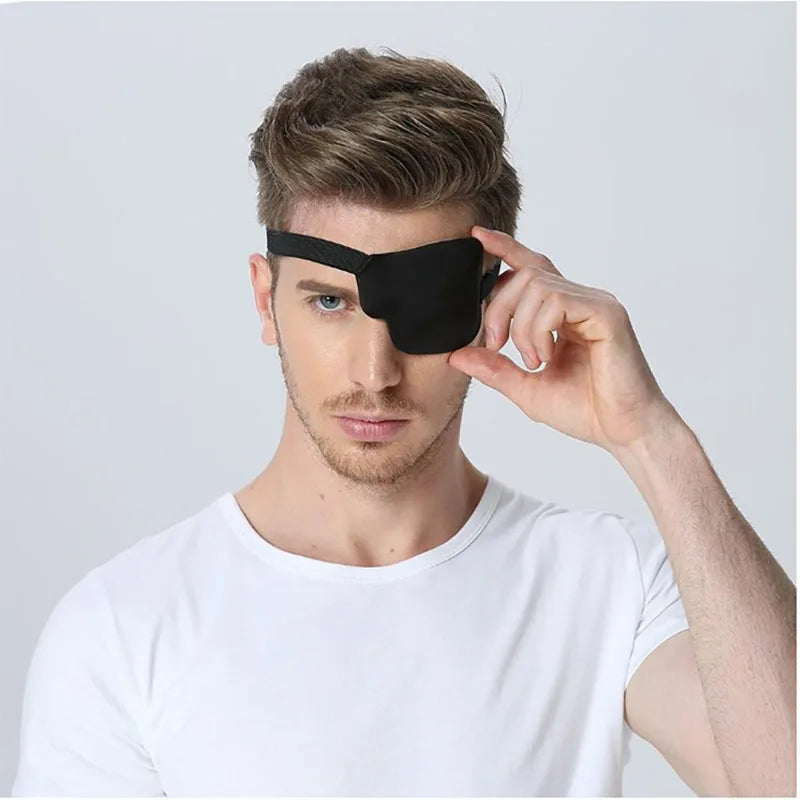 Black Single Eyepatch Blindfold | Adjustable Eye Mask for Sleeping, Amblyopia, and Costu detail view