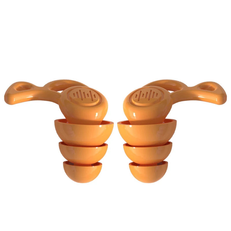 1Pair Soft-Silicone 3-Layer Reusable Ear Plugs | High-Efficiency Noise Reduction for Sle detail view