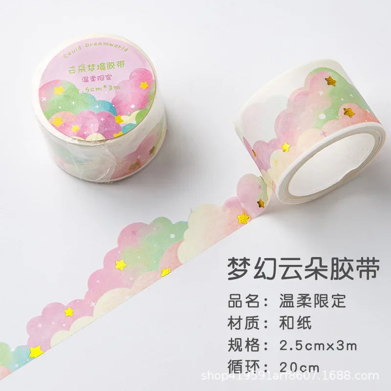 Kawaii Gradient Clouds Washi Tapes | DIY Scrapbooking and Journaling Stickers additional angle