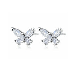 2026 New 925 Silver Elephant Cherry Blossom Butterfly Heart Earrings, a delicate choic close-up view