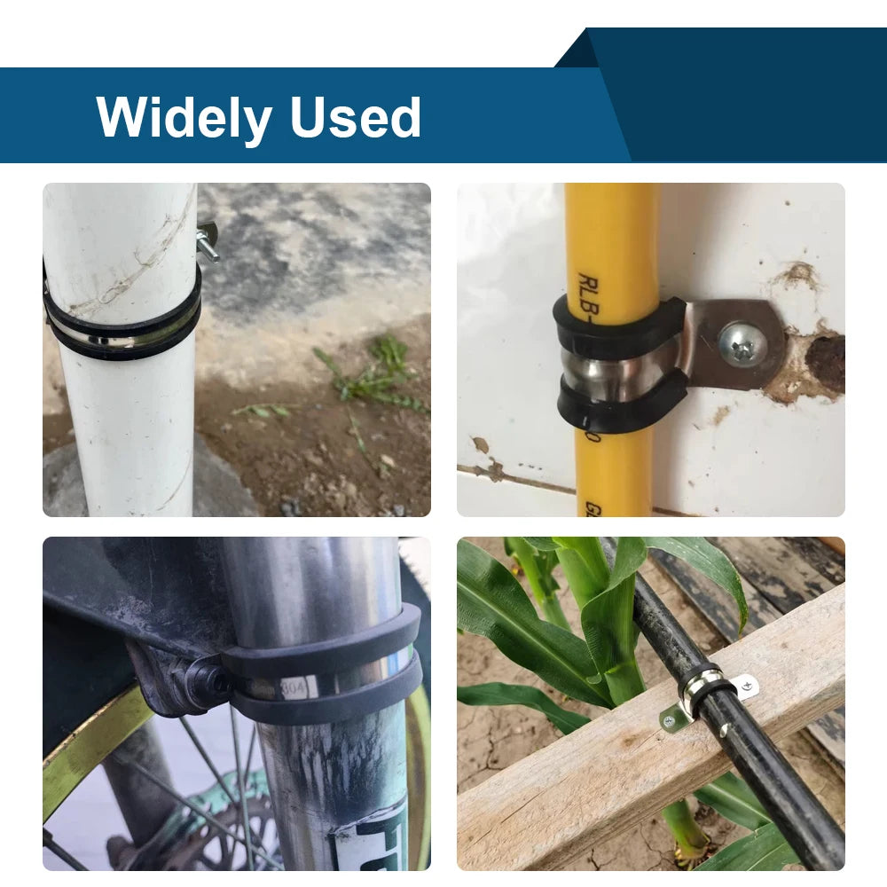 Rubber Lined Pipe Clamp | 6mm-200mm Stainless Steel P Clips for Secure Hose Mounting lifestyle view