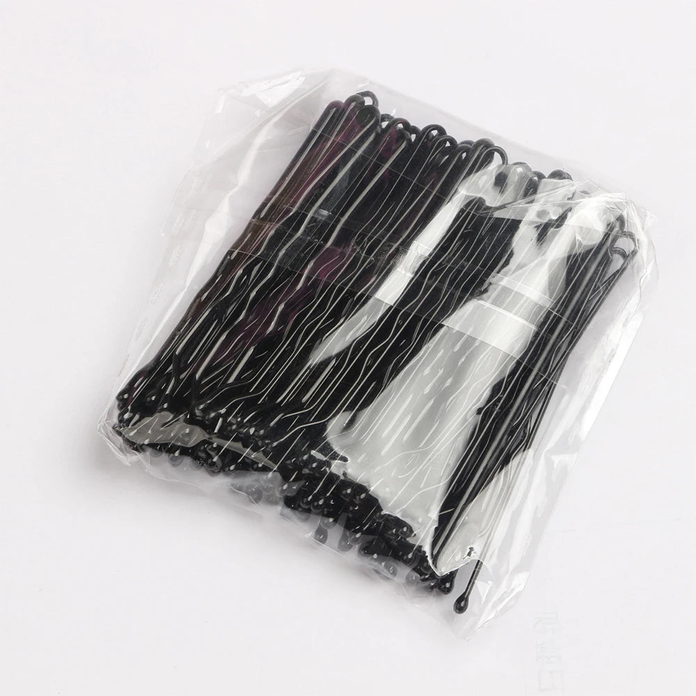 New 50 Pcs 4 Colors 5cm Hair Clip Lady Hairpins Curly Wavy Grips Hairstyle Hairpins W alternate view
