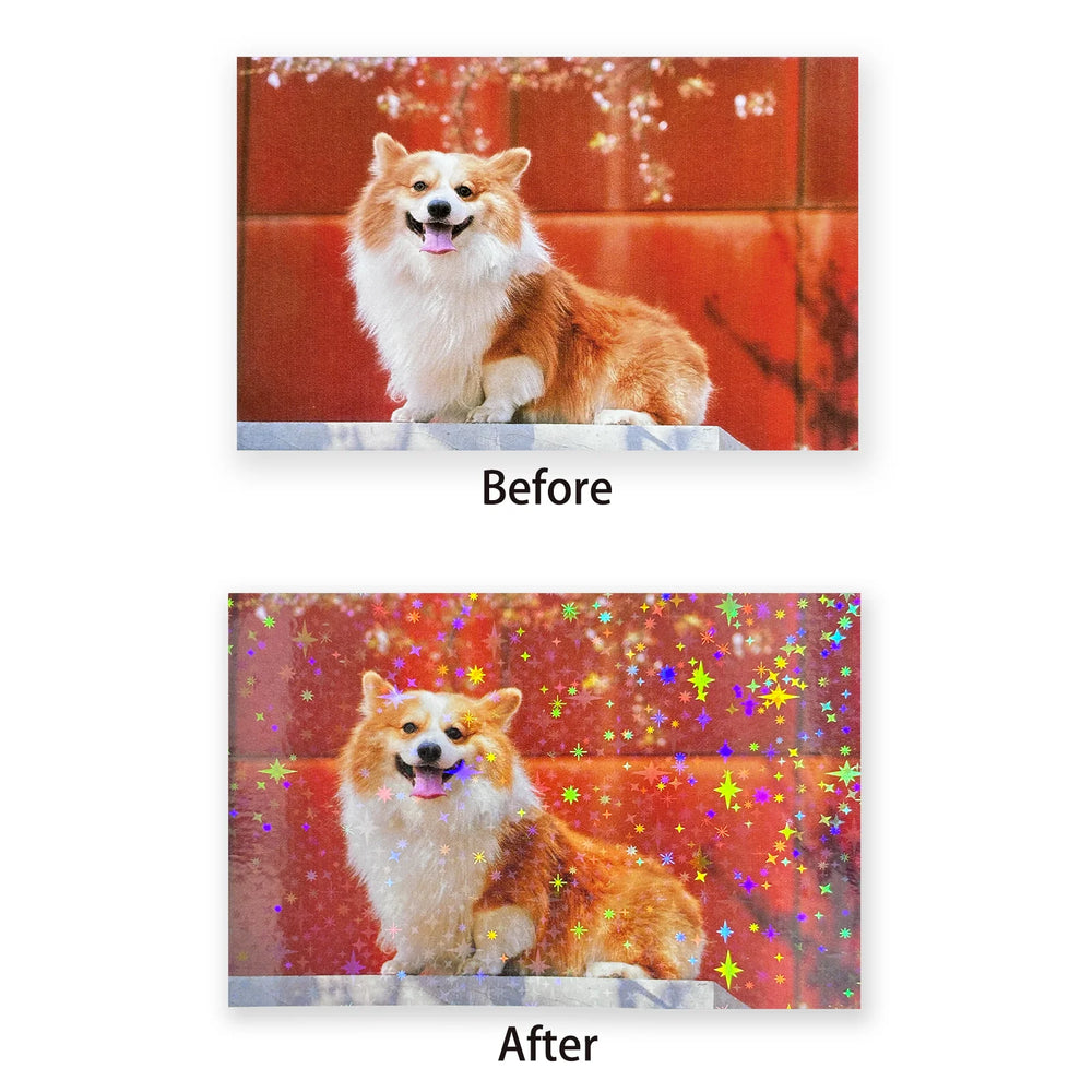 50 Sheets Holographic Cold Lamination Film | Clear Self-Adhesive Waterproof Overlay lifestyle view