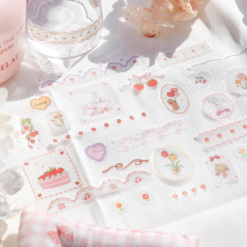 Journal GO Dessert Strawberry Washi Tape Set | Scrapbooking and Journaling Masking additional angle