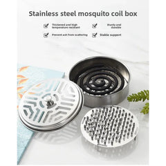 Stainless Steel Mosquito Coil Holder with Lid, Fireproof and Anti-scalding, Safe Outd alternate view