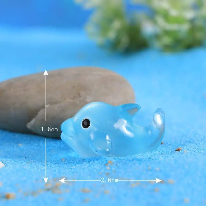 10PCS Mini Luminous Micro Landscape Dolphin Child Animal Table Decoration Miniature additional angle