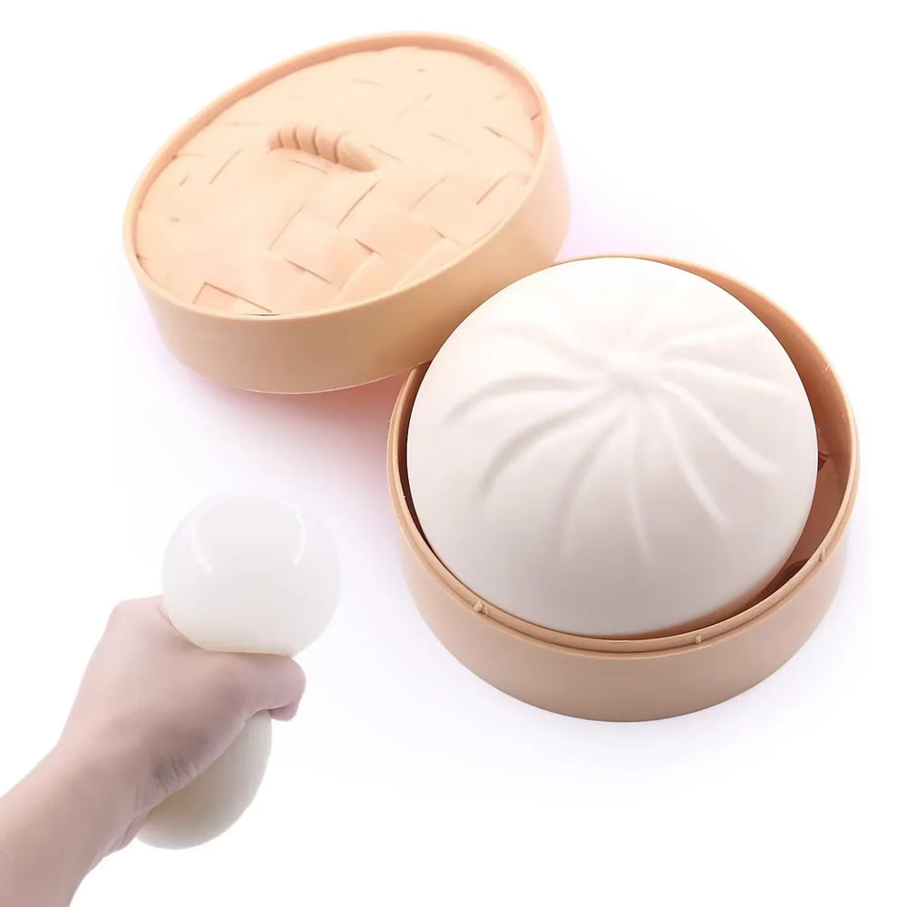 Colorful Dumpling Stress Ball Fidget Toy | Sensory Squeeze Dough with Steamer lifestyle view