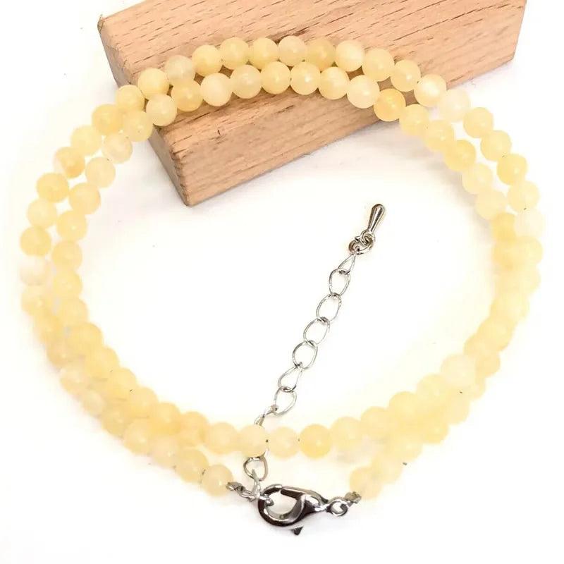 2025 Natural Stone Crystal Choker Necklace | 4mm Bohemian Adjustable Choker lifestyle view