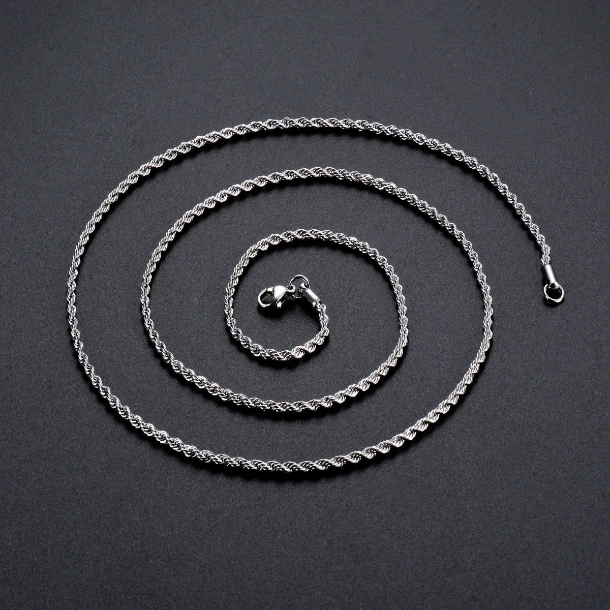 1 piece 925 sterling silver Width 2mm/3mm/4mm Rope Chain Necklace/Bracelet For Men Wom close-up view