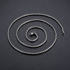1 piece 925 sterling silver Width 2mm/3mm/4mm Rope Chain Necklace/Bracelet For Men Wom close-up view