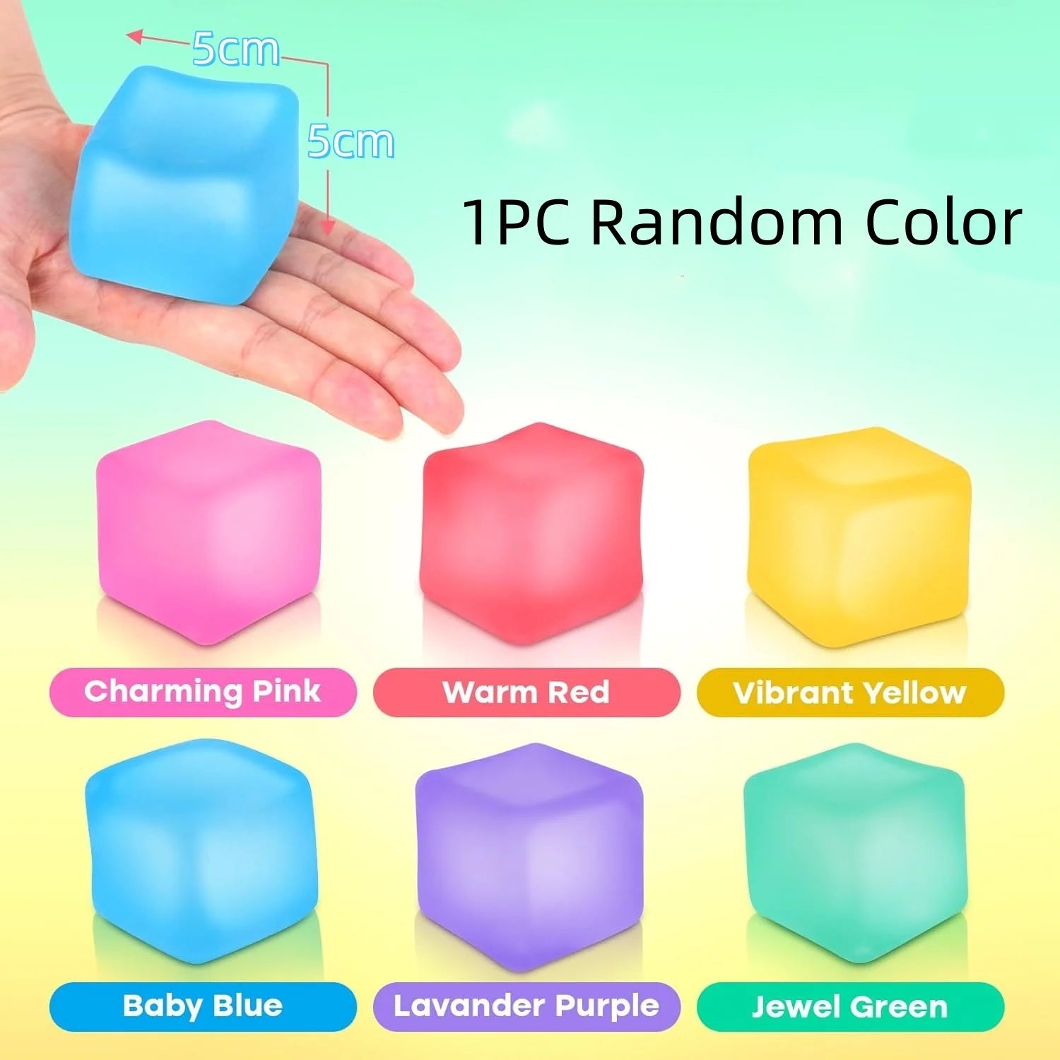 Stress Cube Squishy Fidget Toys | High Density Gel Filled Sensory Calming Toys additional angle