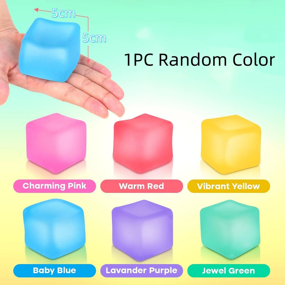 Stress Cube Squishy Fidget Toys | High Density Gel Filled Sensory Calming Toys additional angle