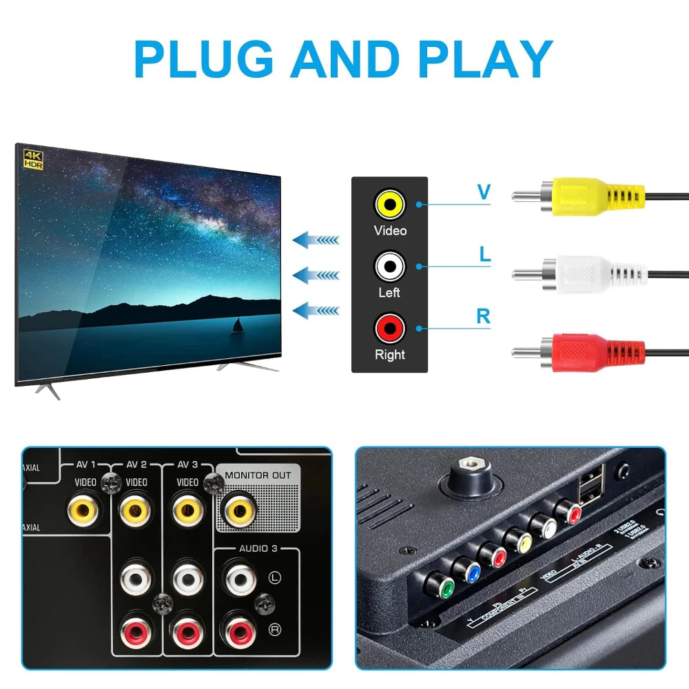AV to RCA Composite Cable for PS2 PS3 | 6ft Replacement Cord lifestyle view