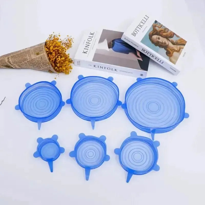6pcs Reusable Silicone Stretch Lids For Food Bowls - Multifunctional Fruit And Vegetable detail view