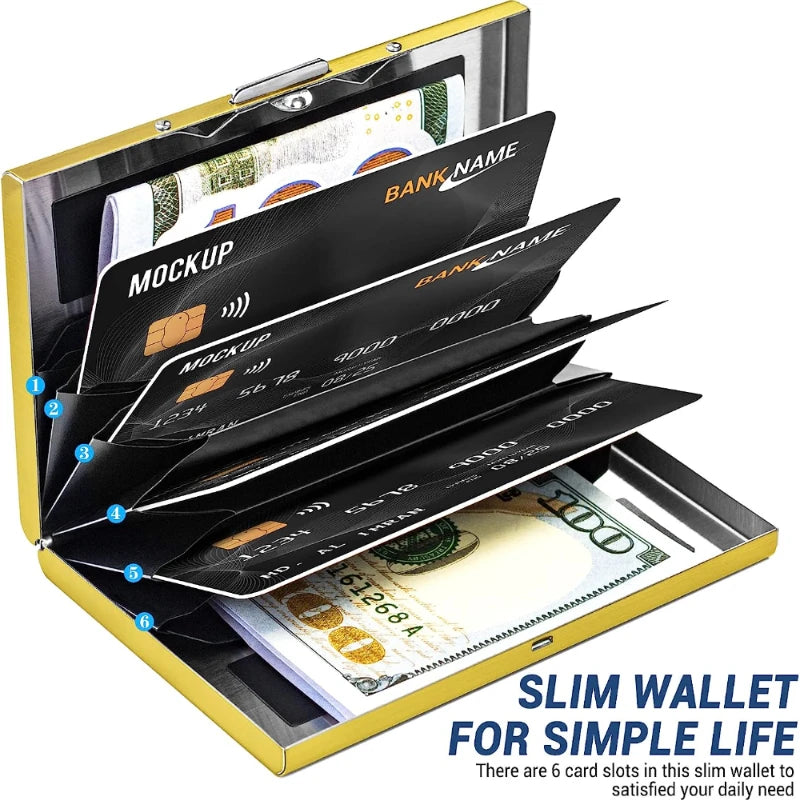 RFID Blocking Credit Card Holder | Slim Metal Wallet detail view