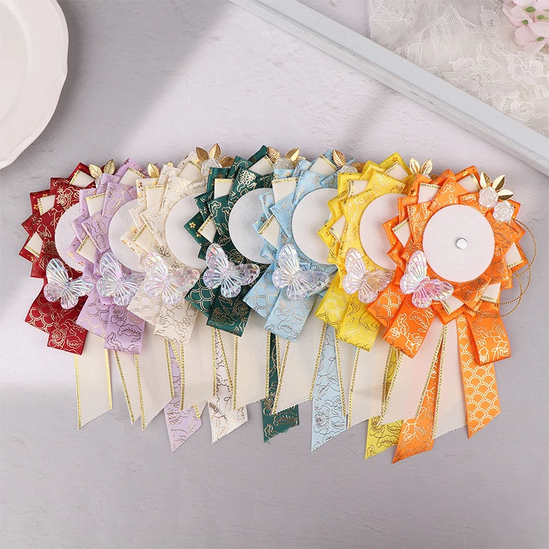 Ribbon Cosplay Ita Bags Rosette Protection Flower Pin Holder Badge Base Accessoriesra lifestyle view