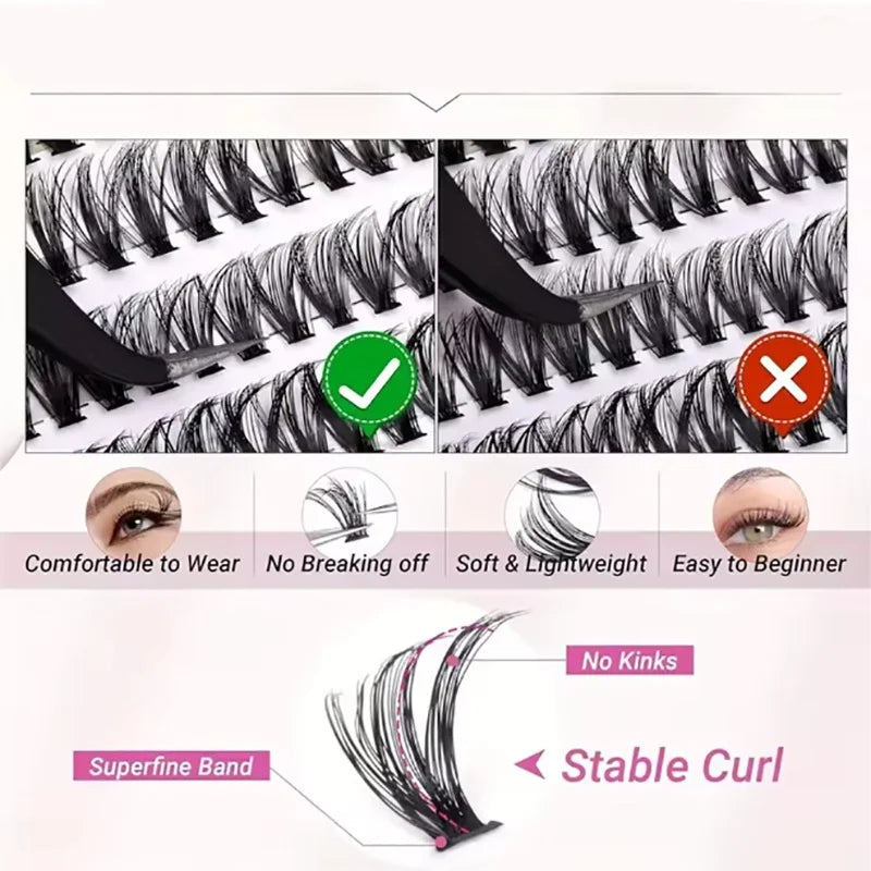 DIY Lash Extension Kit 200pcs Lash Clusters With Bond Lashes Kit Cluster Lashes D Cur lifestyle view