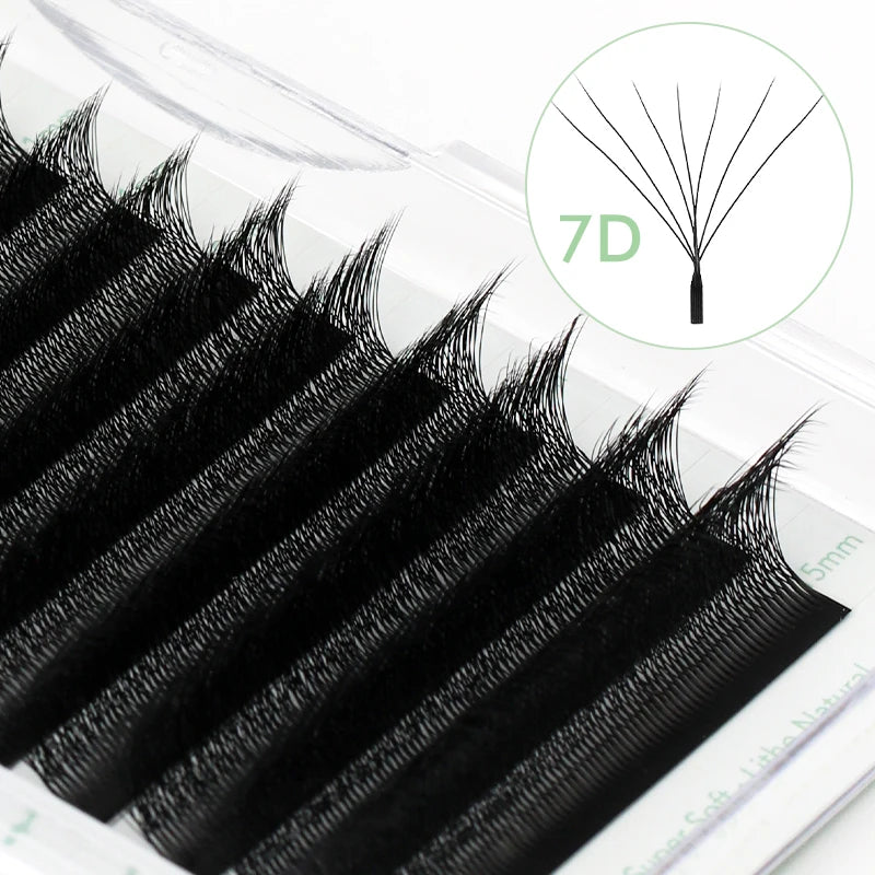 NATUHANA W Shape Eyelashes Extensions 3D 4D 5D 6D W Shaped Brown Black Clover Hand Made detail view