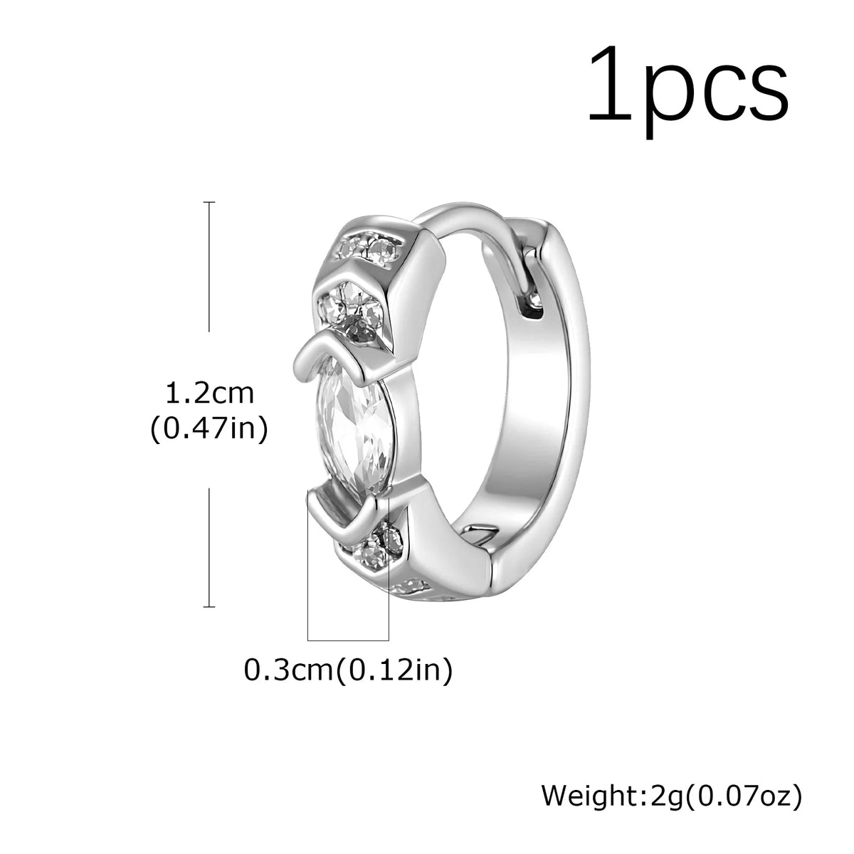 Stylish Green Zircon Minimal Hoop Earrings for Men, Vintage Small Huggie Earrings, Hypoa detail view