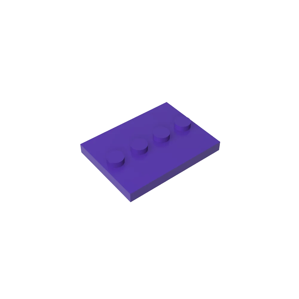 Gobricks GDS-980 Tile, Modified 3 x 4 with 4 Studs in Center | Compatible Building Bl alternate view