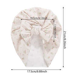 Baby Turban Hats with Prints | Soft Knit Newborn Caps close-up view