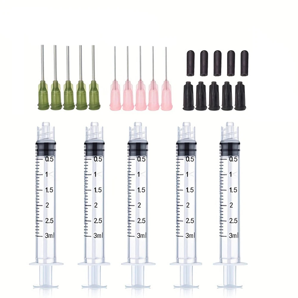 Glue Applicator Syringe Set with Blunt Tip Needle and Cap detail view