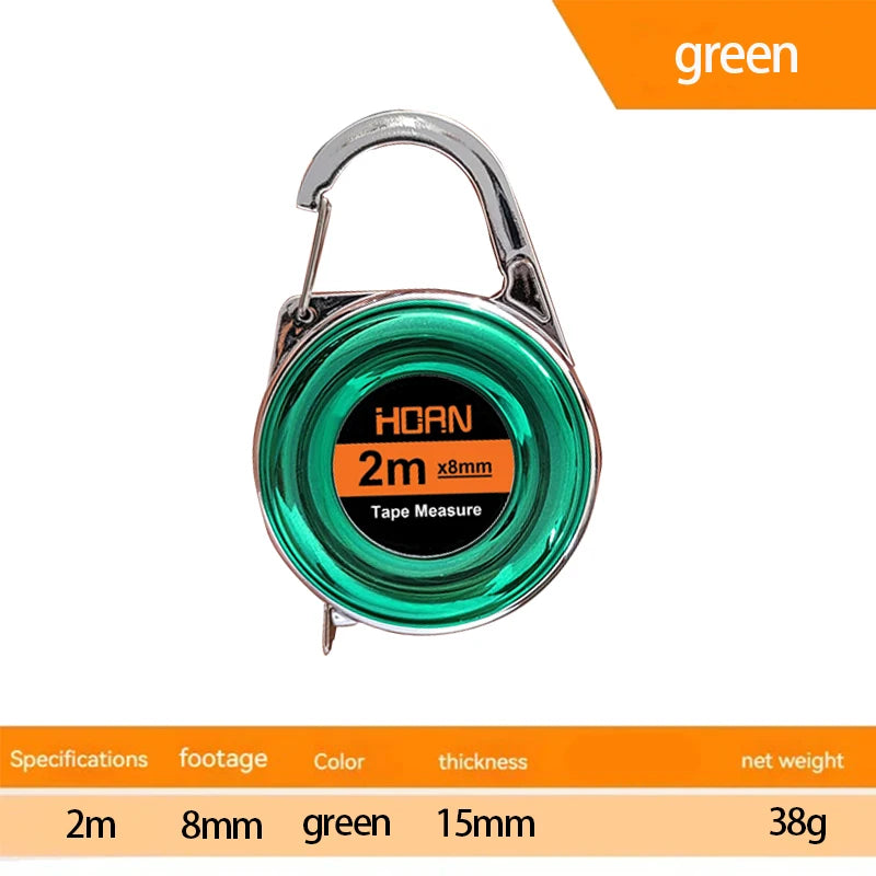 Mini Keychain Tape Measure | Portable 2m Steel Tape Ruler close-up view