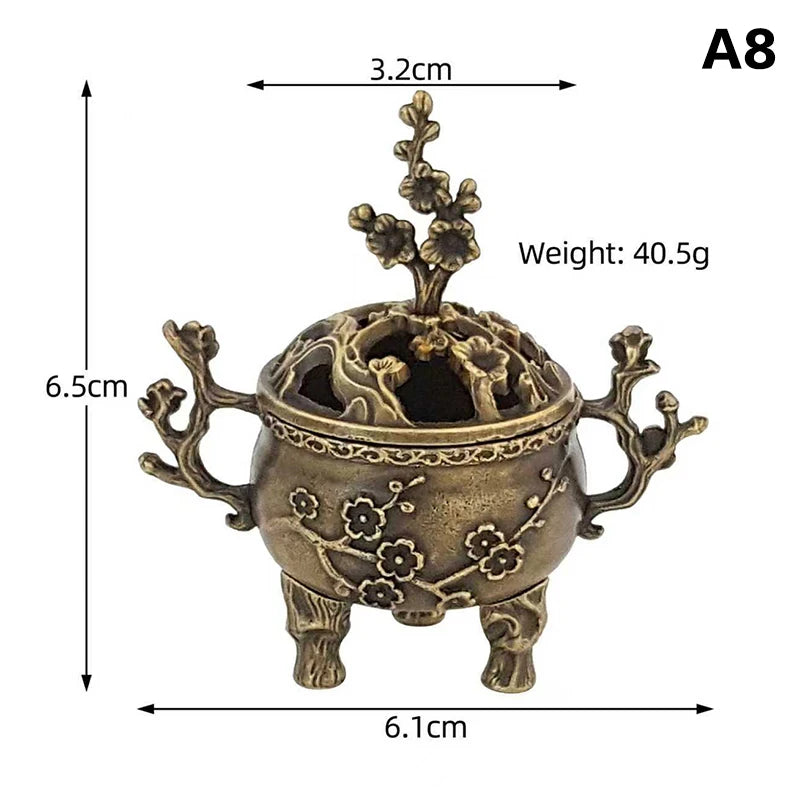 Alloy Lucky Incense Burner Bowl Incense Holder With Handle | Ancient Style Yoga Meditati detail view