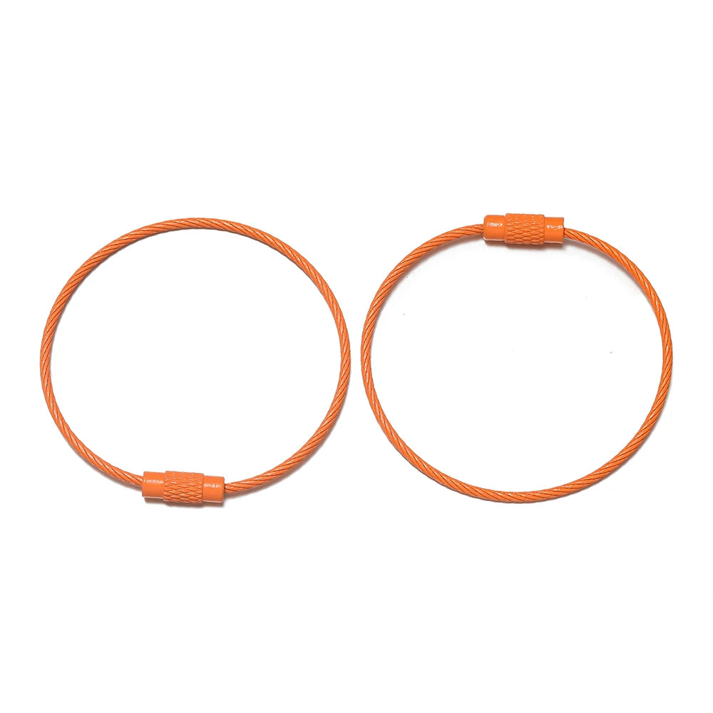 10pcs/lot 50mm Iron Key Ring Colorful Keychain Rings Screw Lock for Jewelry Making Ke alternate view