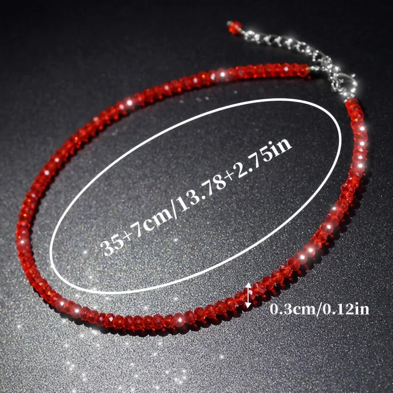 Sparkling Classic Noble Multi-color Artificial Crystal Necklace Neck Jewelry For Birth close-up view