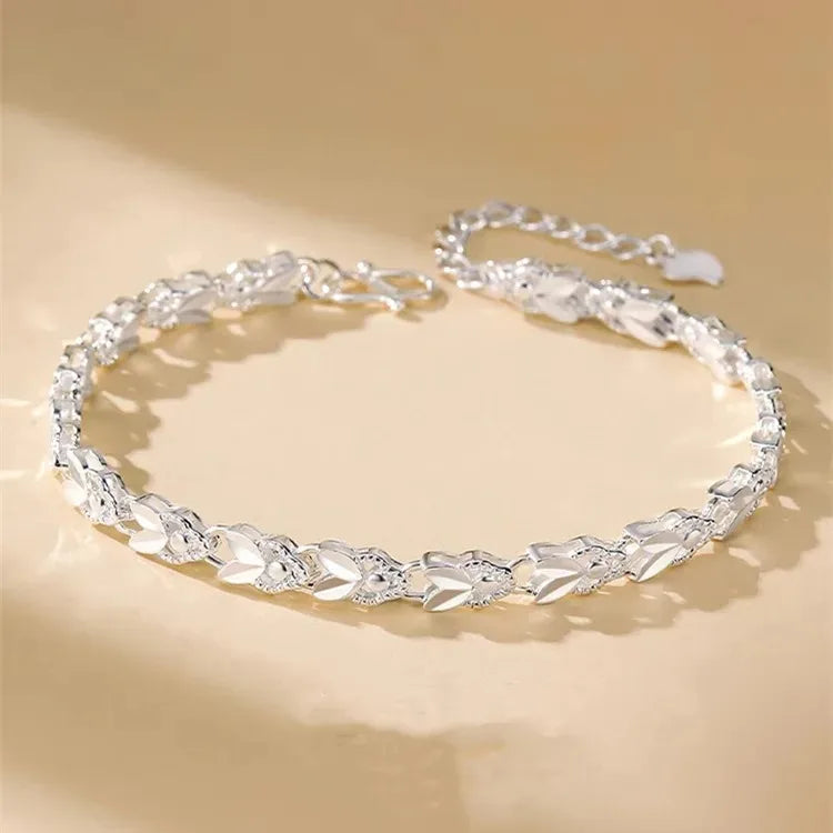 Fine 925 Sterling Silver Noble Nice Chain Solid Bracelet for Women Men Charms Party G lifestyle view