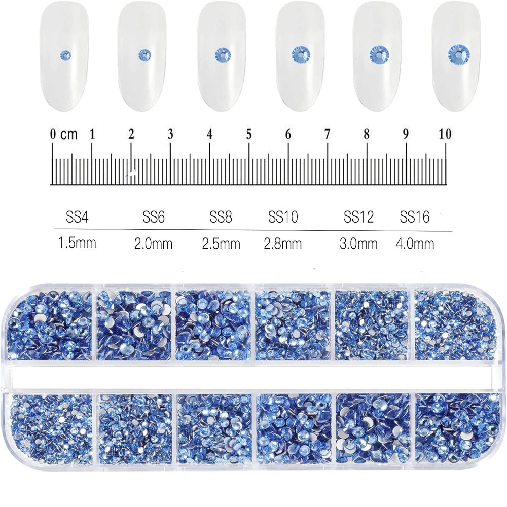 12Grids Pink Mixed Nail Rhinestones Luxury Nail Charms Glitter Crystal Jewelry Gems N lifestyle view