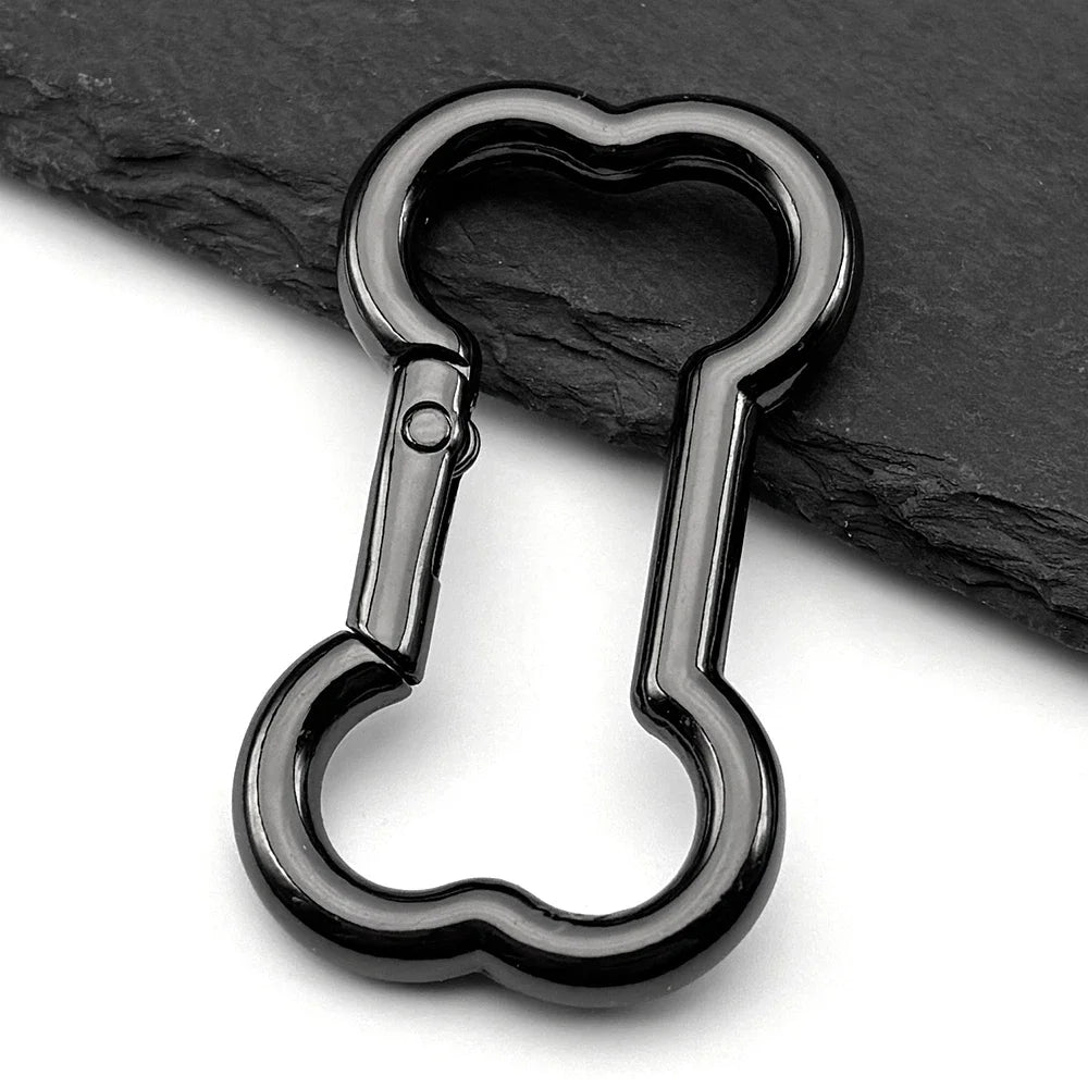 Punk Dog Bone Pendant Necklace | Stainless Steel Silver Goth Choker close-up view