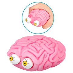 Flippy Brain Squishy Eye Popping Fidget Toy | Stress and Anxiety Relief Squeeze Ball close-up view