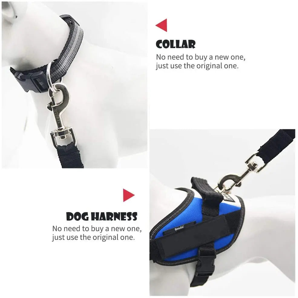 Dog Seat Belt | Quick Release Pet Safety Belt for Car Travel close-up view