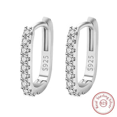 Original Designer 925 Sterling Silver Elegant Crystal Jewelry Fashion Zircon Circle Hoop Earrings Fo