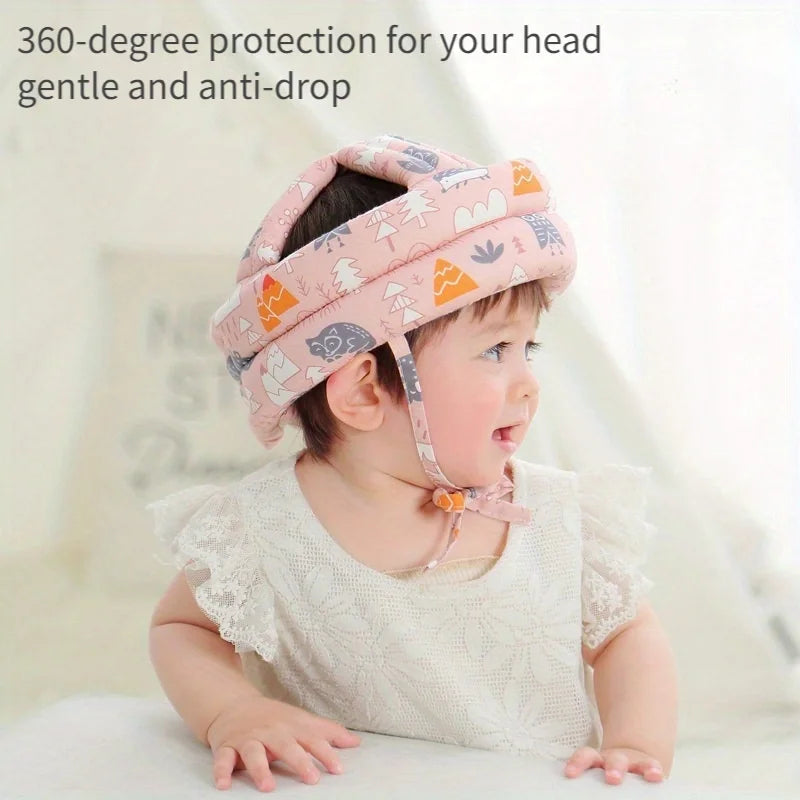 Baby Anti-Fall Hat | Toddler Protective Head Cap with Cute Cartoon Design additional angle