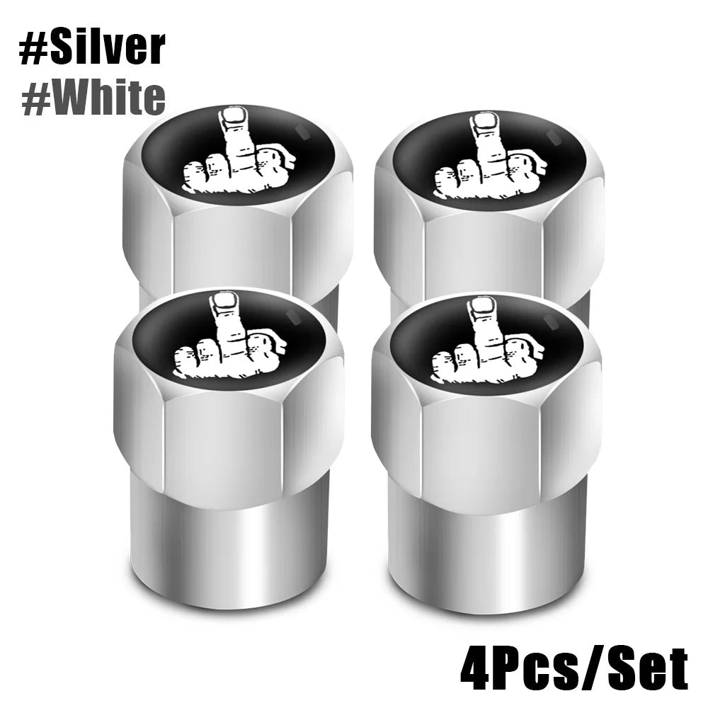 Red Skull Logo Valve Caps 4 Pcs Aluminum Alloy Tire Stem Covers alternate view