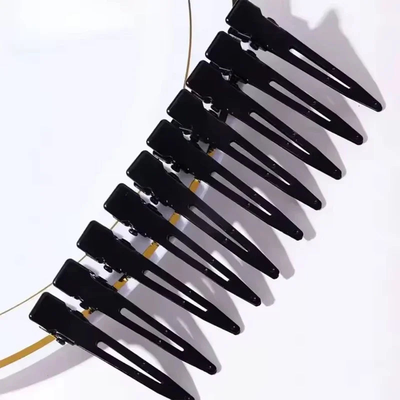10PCS Black Duckbill Hair Clips Nonslip Alligator Hair Clips Barber Salon Styling Dyin close-up view