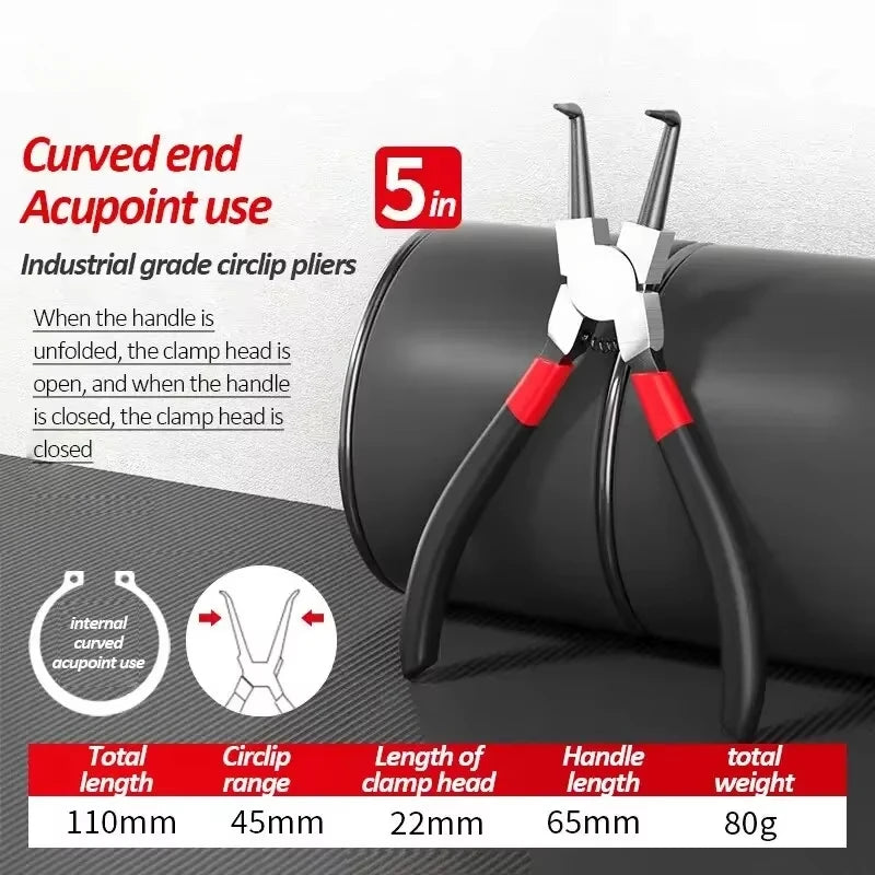 5-In Circlip Pliers | Dual-Purpose Retaining Ring Pliers for Internal and External Sn alternate view