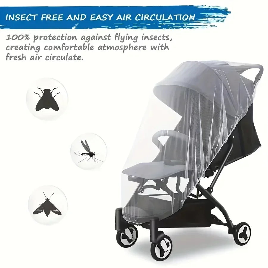 Baby Stroller Mosquito Net with Full Coverage | Sunshade and Windshield Mesh close-up view