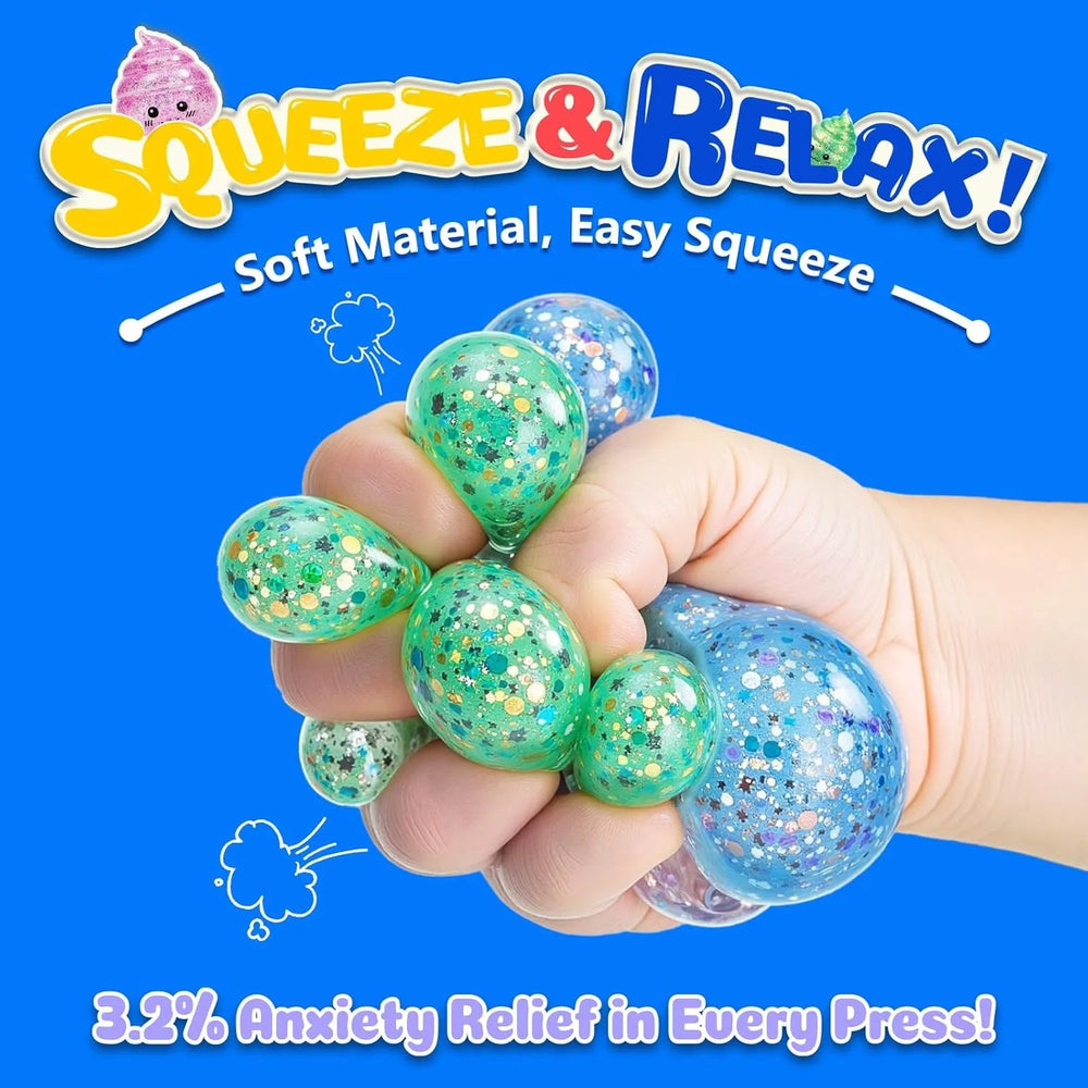 Novelty Squishy Poo Stress Ball Squishies Toys Glitter Funny Stretch Squeeze Fidget Toys detail view