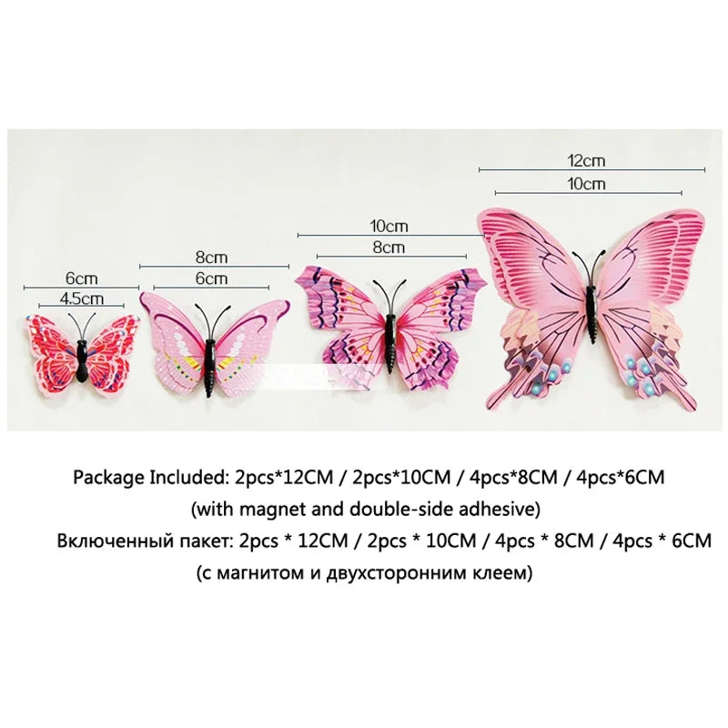 3D Butterfly Wall Stickers | 12/24pcs Magnetic Decor for Refrigerator and Walls detail view