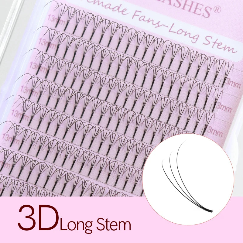 Song Lashes Long Stem Premade Fans | Pure Darker Black Eyelash Extensions lifestyle view