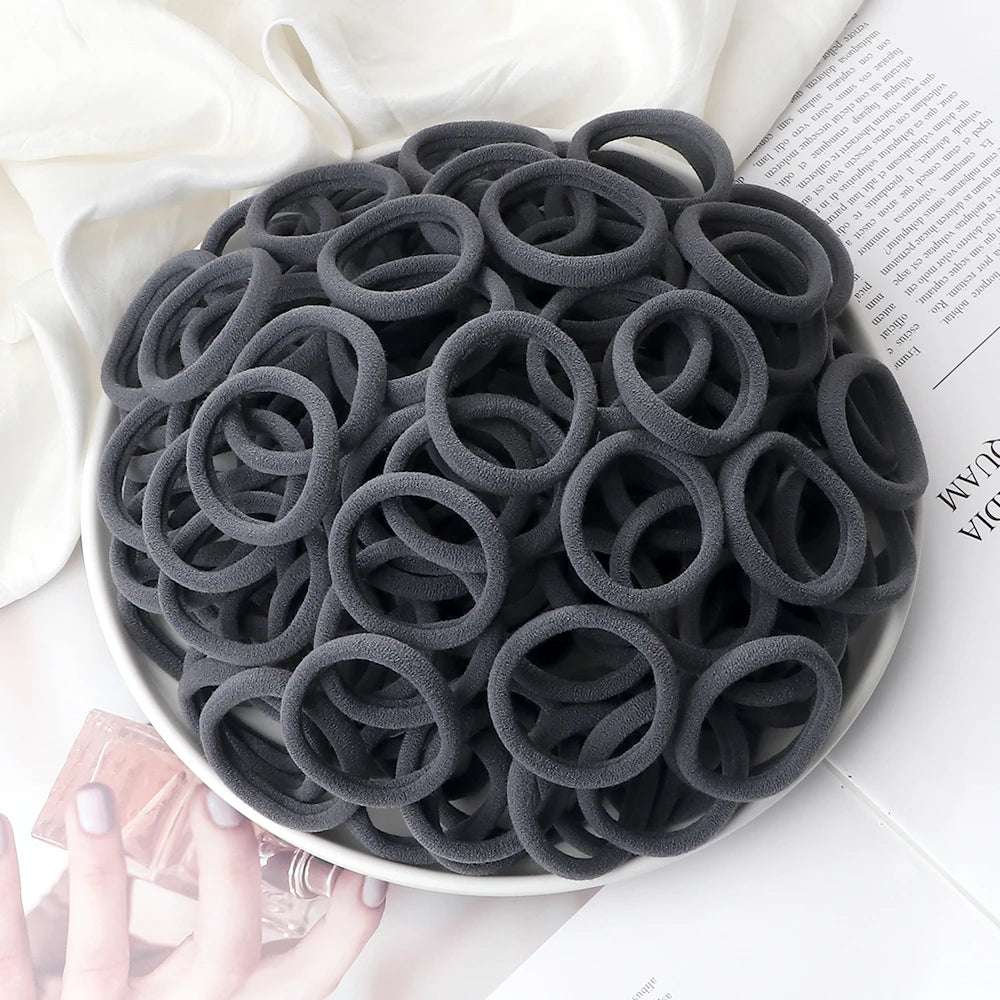 51 Colors Basic Elastic Hair Band for Girls 20/30/50PCS 4cm Simple Solid Color Headba lifestyle view