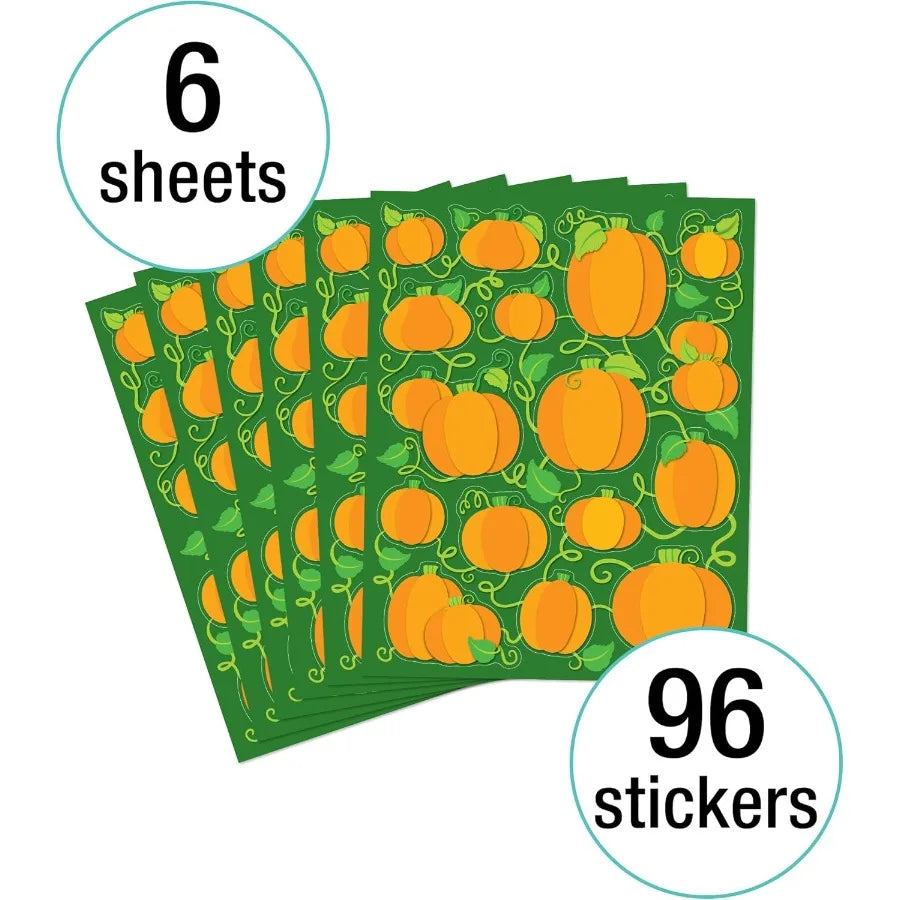 6 Sheets of Pumpkin Stickers for Halloween | Festive Fall Decor lifestyle view