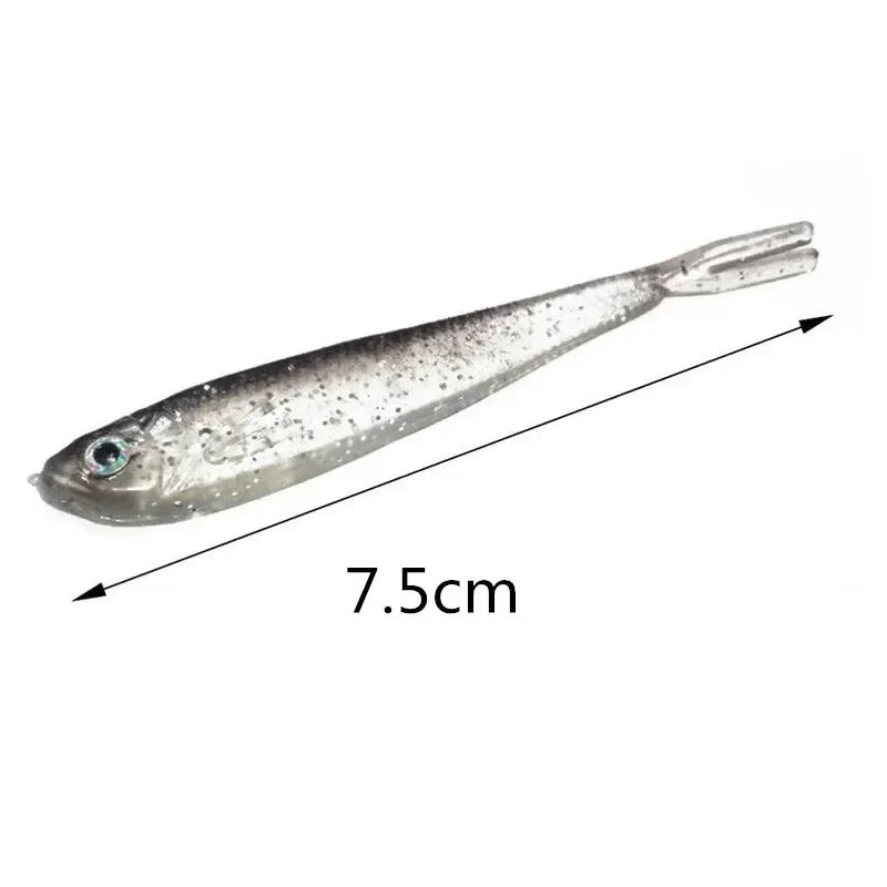 Soft Bait Fish Swimbait Fork Tail With Hook& Without Hooks Fishing Lure Artificial Si alternate view